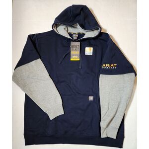 Ariat Rebar Workman Dually Hood Navy Heather Grey XXL